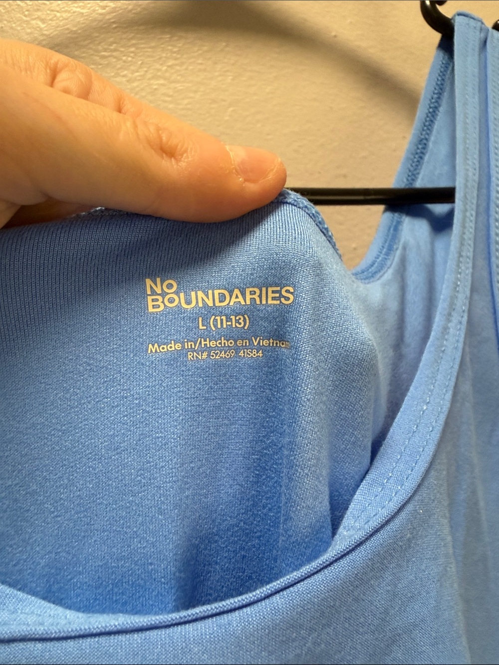 Women's Blue Scoop Neck Tank Top / Blue Basics Tank - Picture 3 of 8
